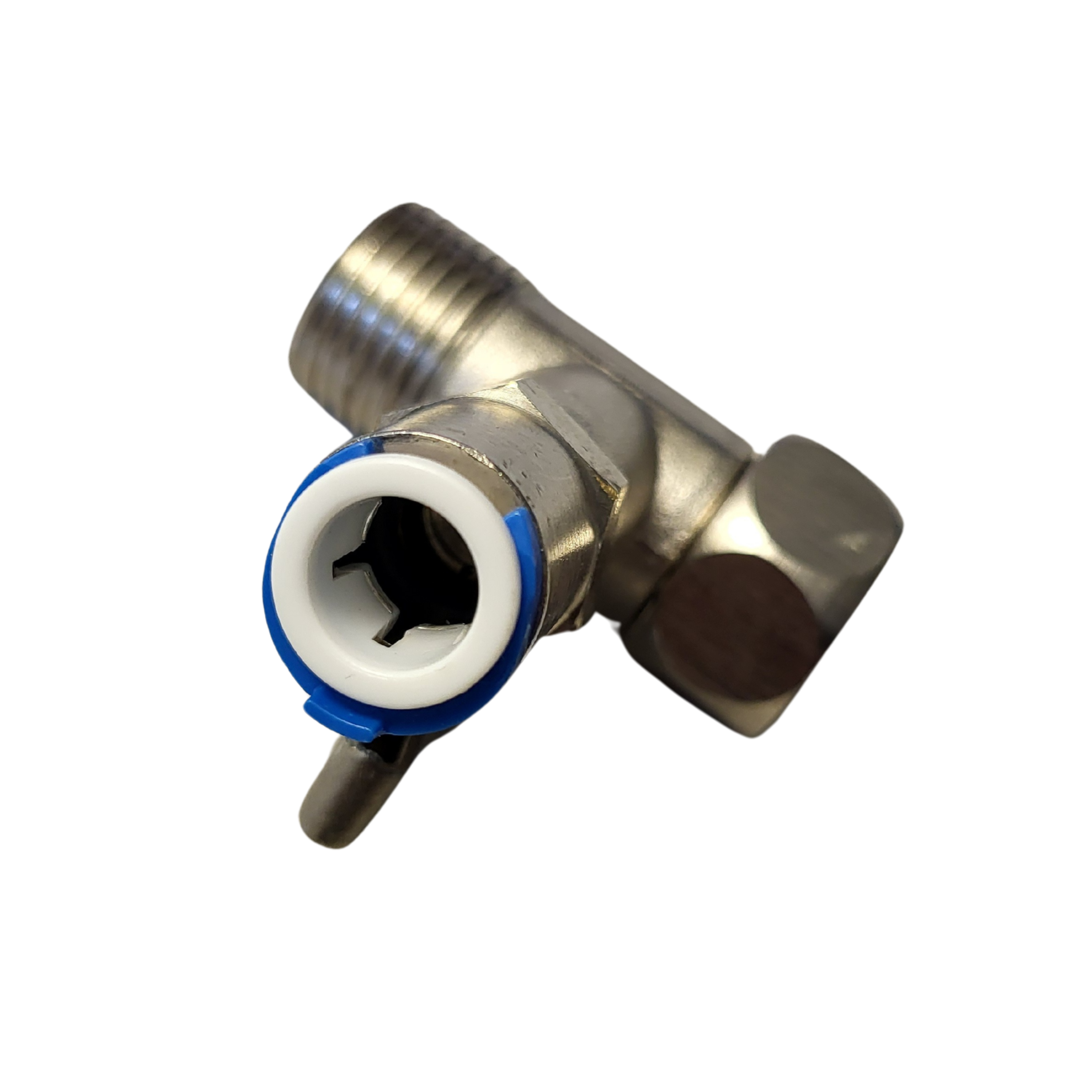 Absperrhahn Absperrventil Adapter T-Stück 1/2 x 1/2 x 3/8" Schnellverbinder QC