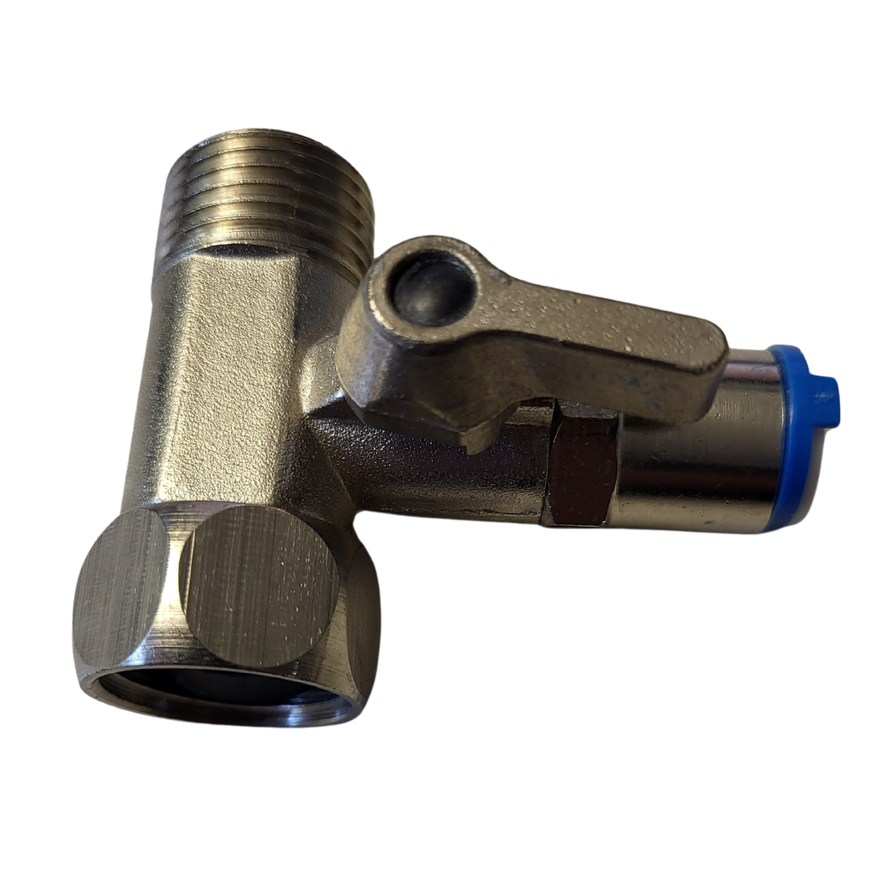 Absperrhahn Absperrventil Adapter T-Stück 1/2 x 1/2 x 3/8" Schnellverbinder QC