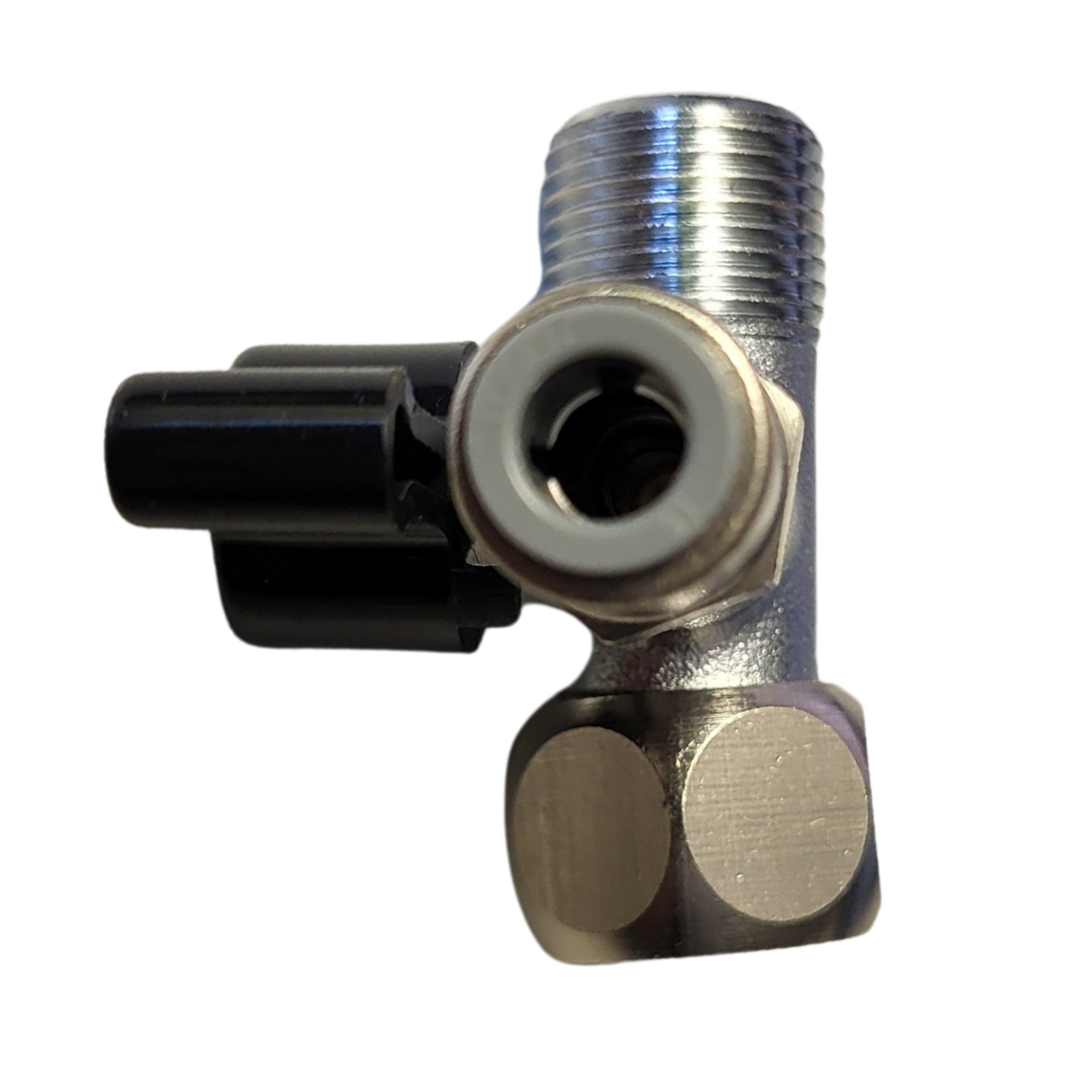 Absperrhahn Absperrventil Adapter T-Stück 3/8 x 3/8 x 1/4" QC-Schlauchanschluss