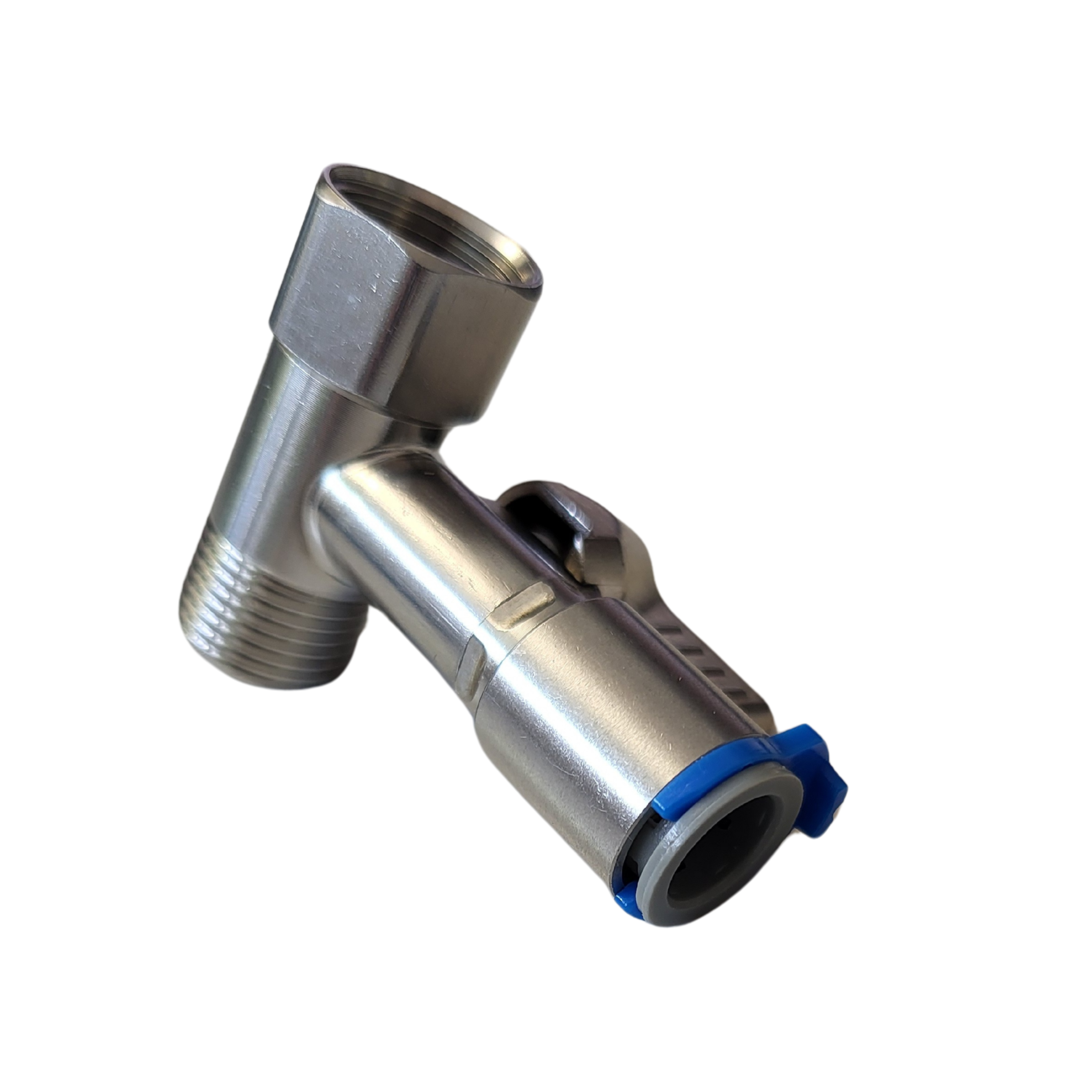 Edelstahl Absperrhahn Absperrventil Adapter T-Stück 3/8 x 3/8 x 3/8" QC-Schlauchanschluss