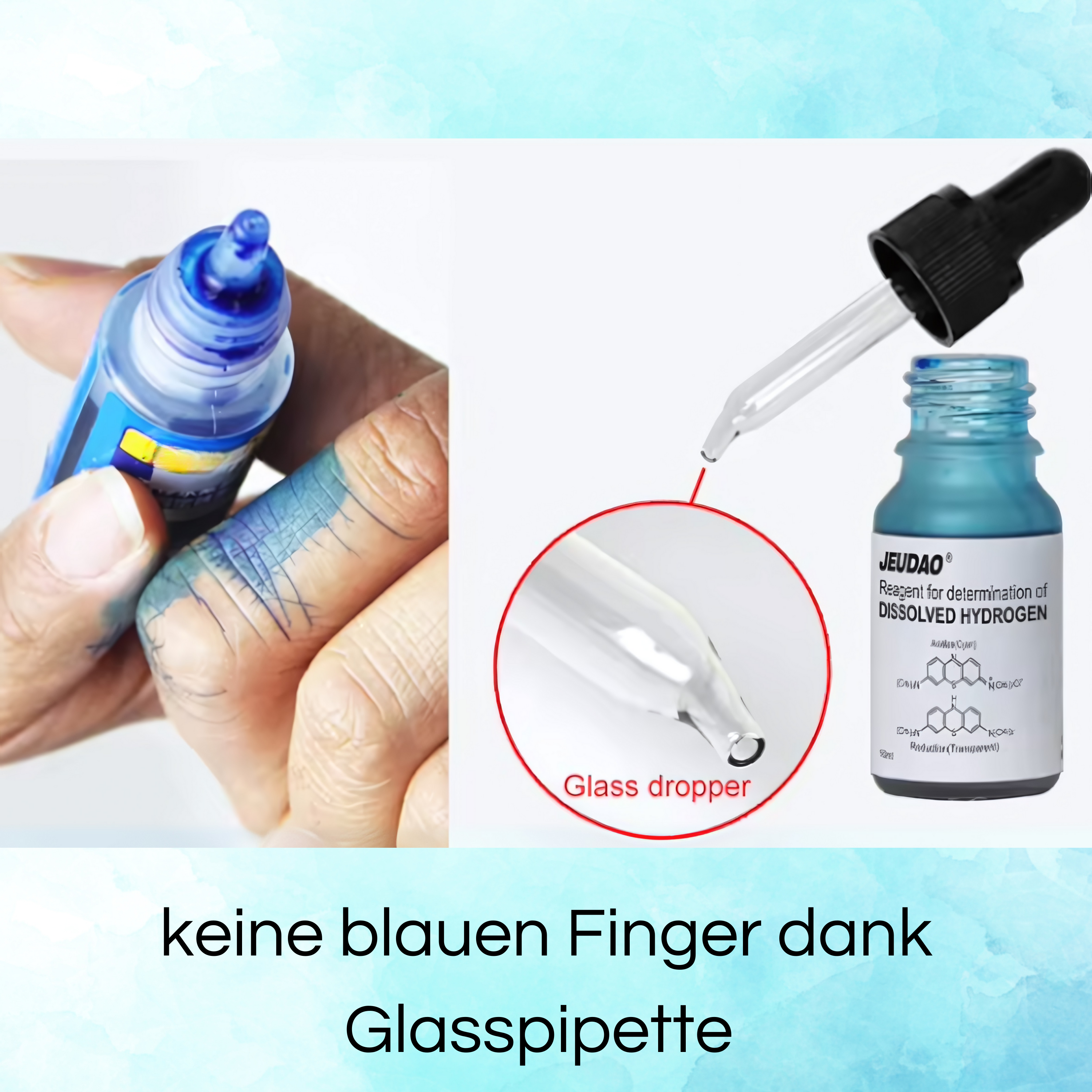 Jeudao® Reagent und Pipette zur Bestimmung der Wasserstoffkonzentration mit Titrationsmethode, verhindert blaue Finger.