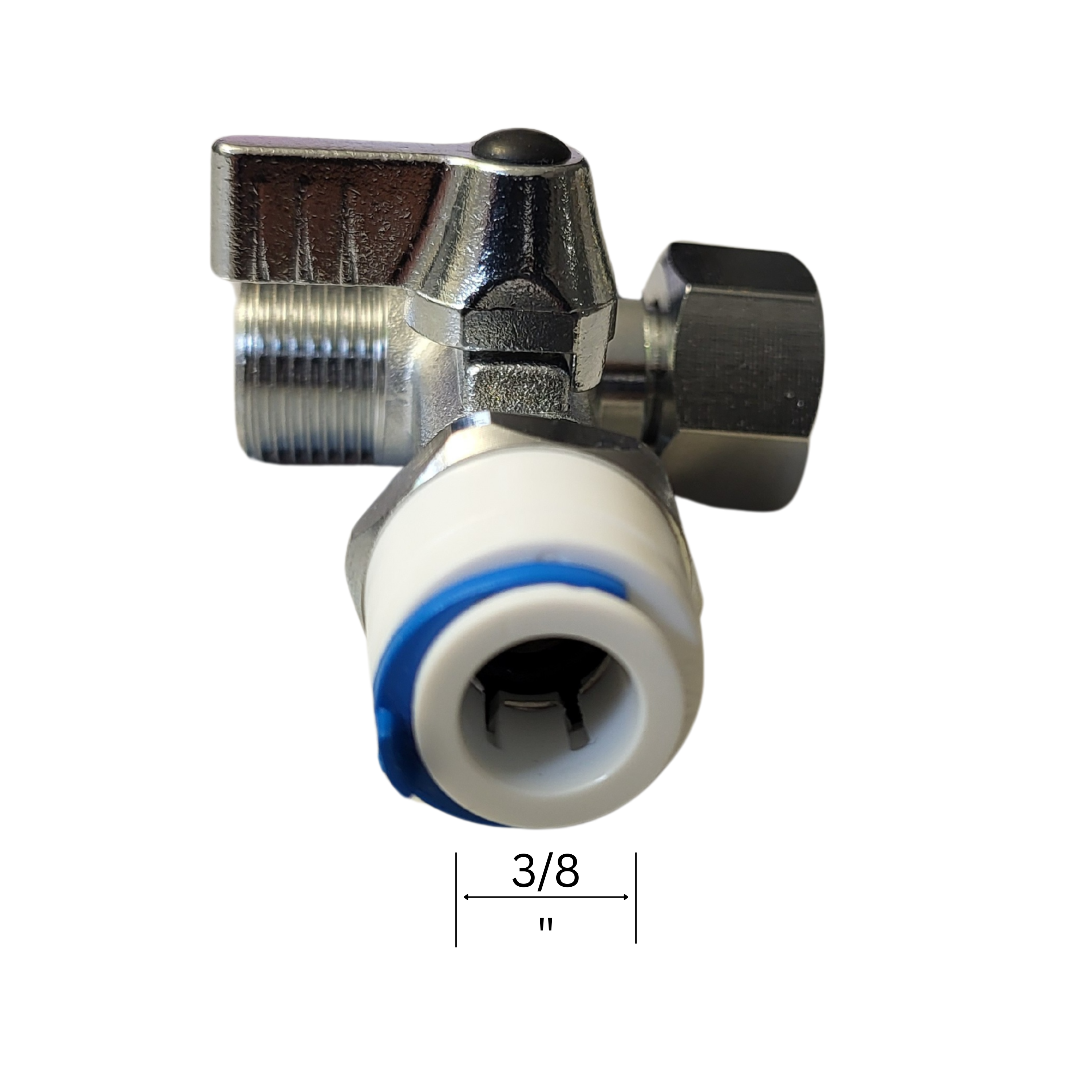 Absperrhahn Absperrventil Adapter T-Stück 3/8 x 3/8 x 3/8" QC-Schlauchanschluss