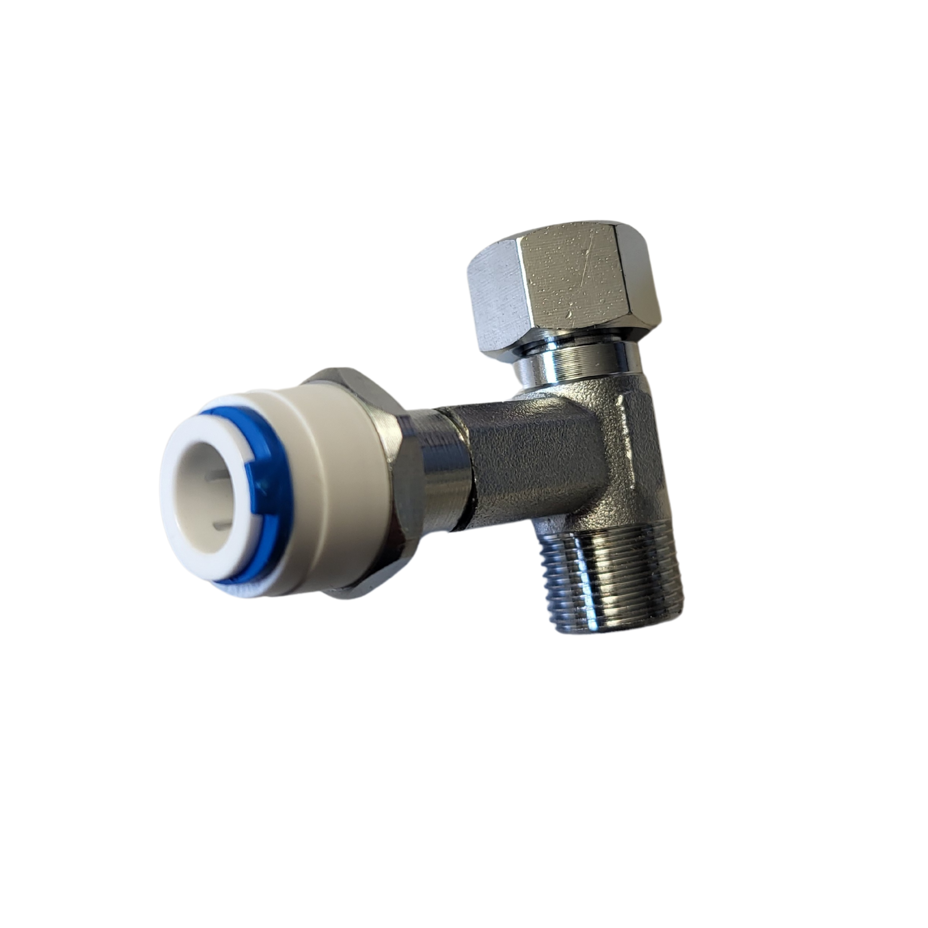 Absperrhahn Absperrventil Adapter T-Stück 3/8 x 3/8 x 3/8" QC-Schlauchanschluss
