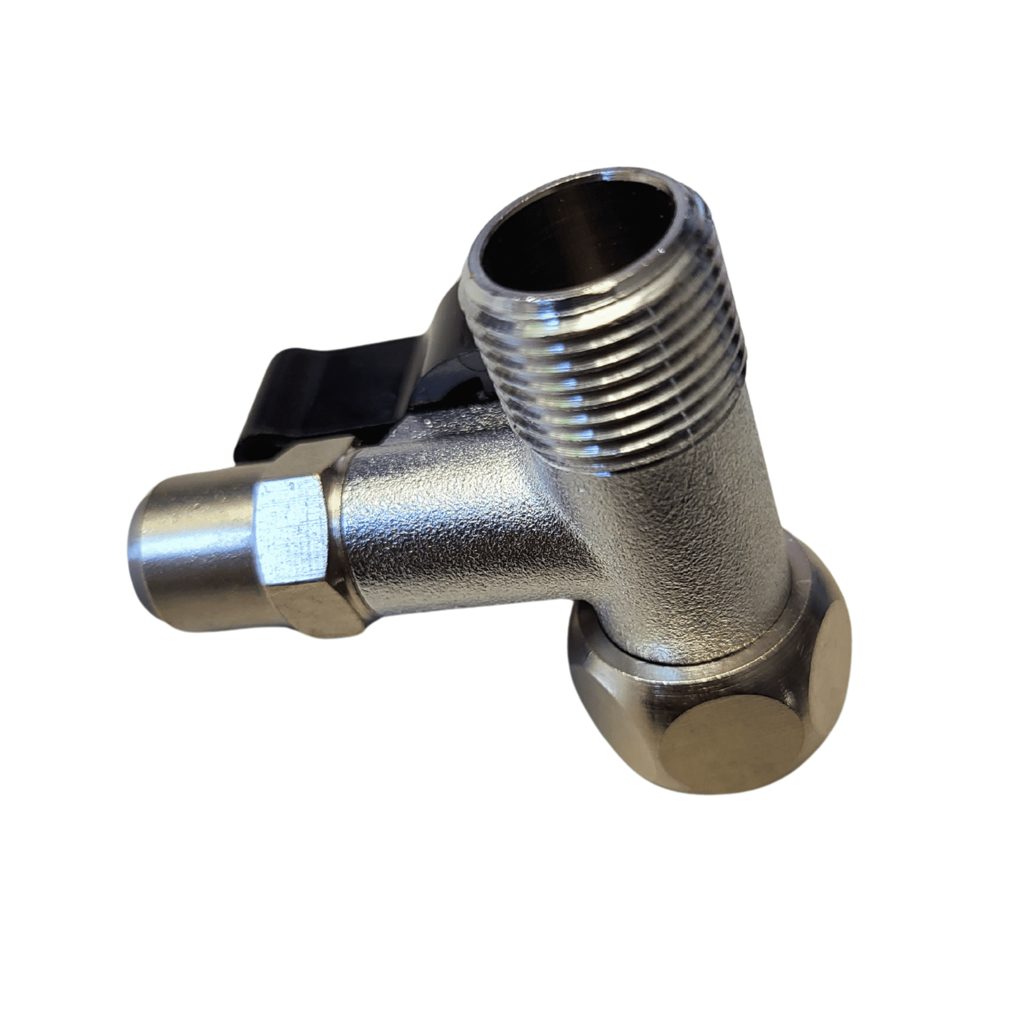 Absperrhahn Absperrventil Adapter T-Stück 3/8 x 3/8 x 1/4" QC-Schlauchanschluss