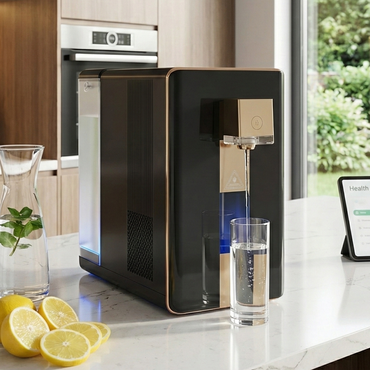 Kompakte Auftisch-Osmoseanlage HydroBliss – Platzsparende Wasseraufbereitung für moderne Küchen