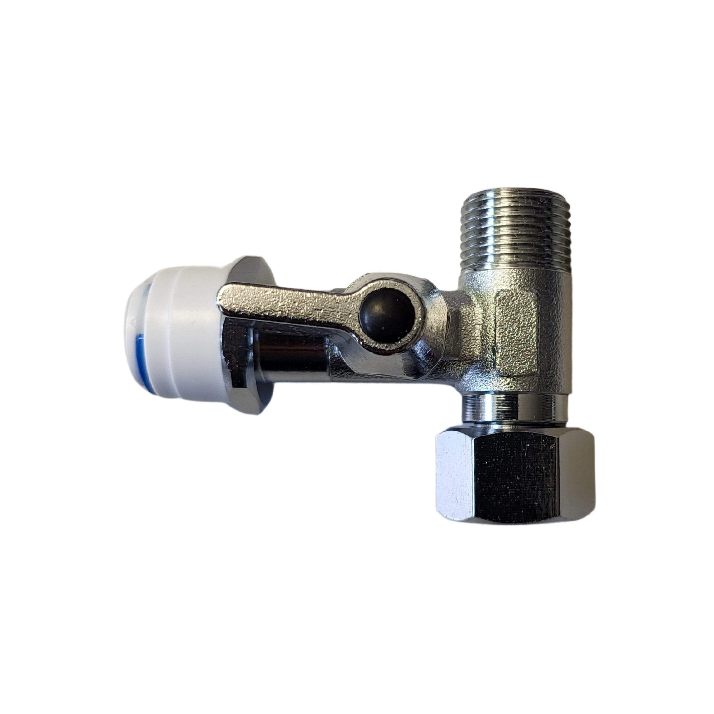 Absperrhahn Absperrventil Adapter T-Stück 3/8 x 3/8 x 3/8" QC-Schlauchanschluss