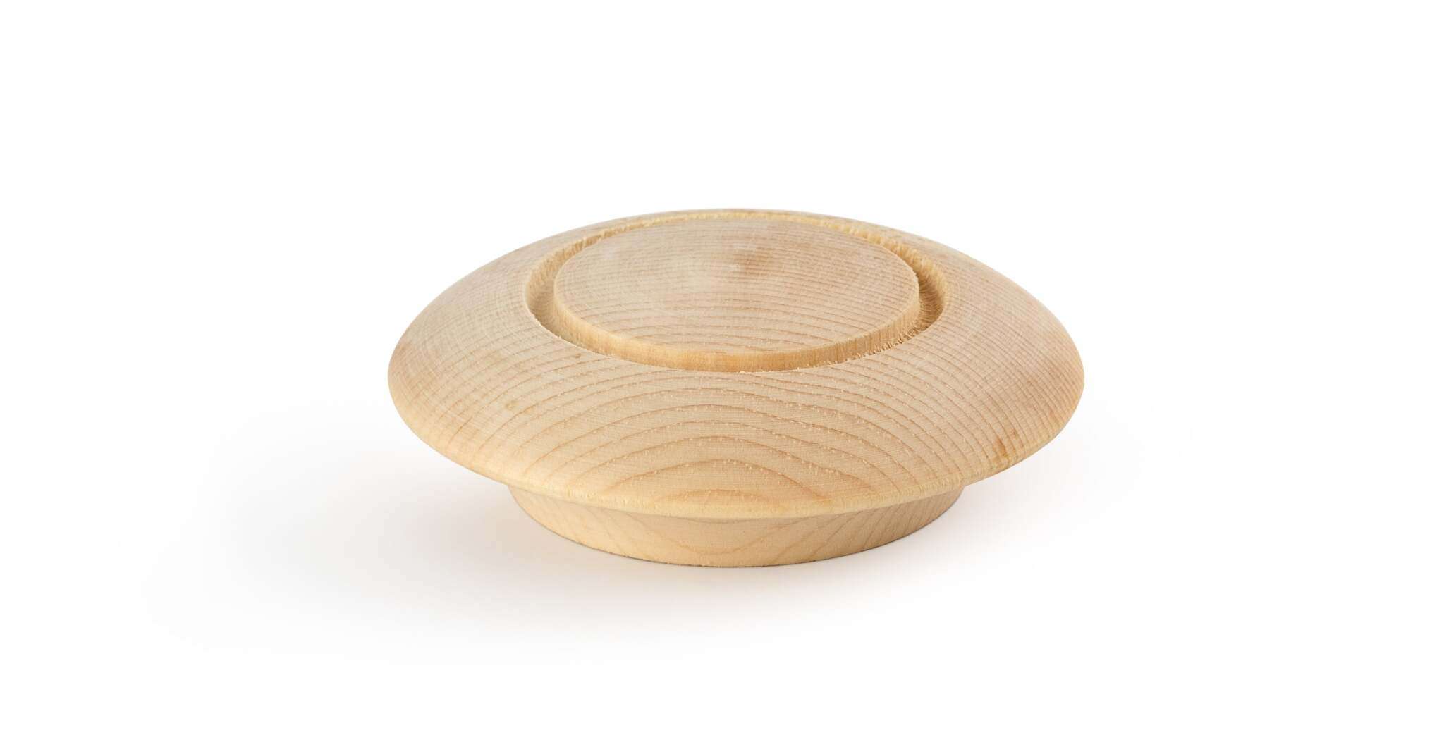 Ein runder Ersatzdeckel aus hellem Holz mit sichtbarer Maserung, passend für Cadus 1l und 1.5l, auf weißem Hintergrund.